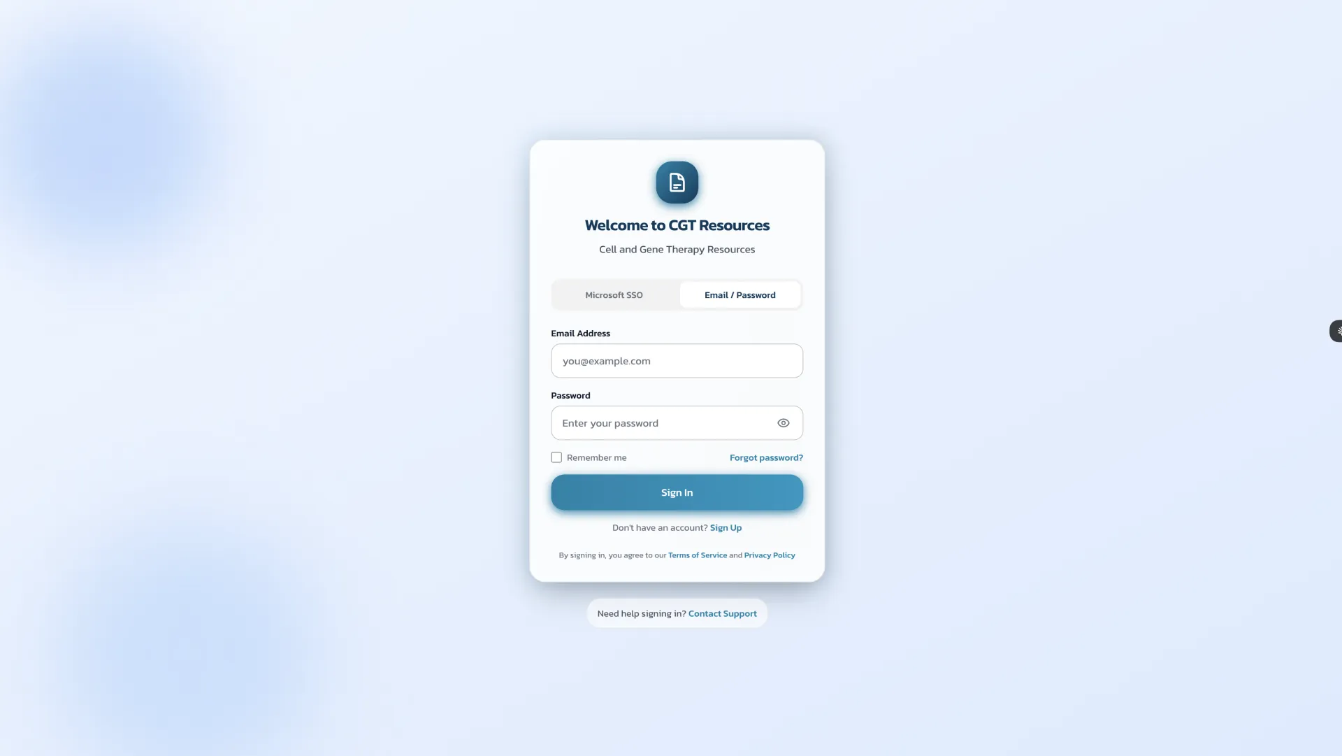 OutcomeRx secure healthcare platform login with role-based access for brokers and employers