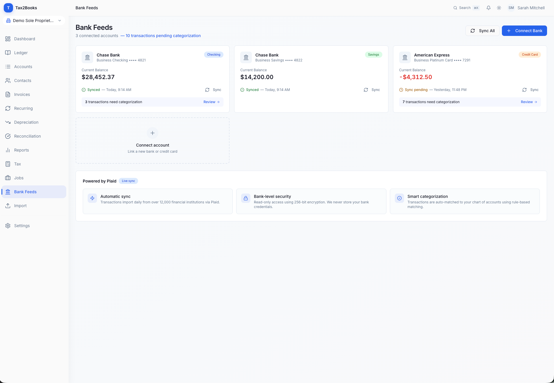 Tax2Books prototype screenshot